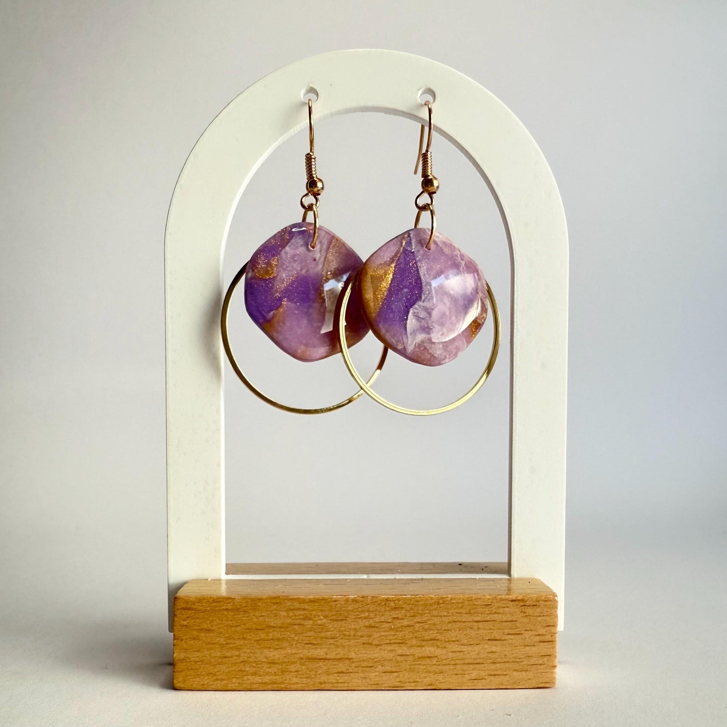 Fearless medium hook dangle earrings with gold accent hoop - Second Born Creative