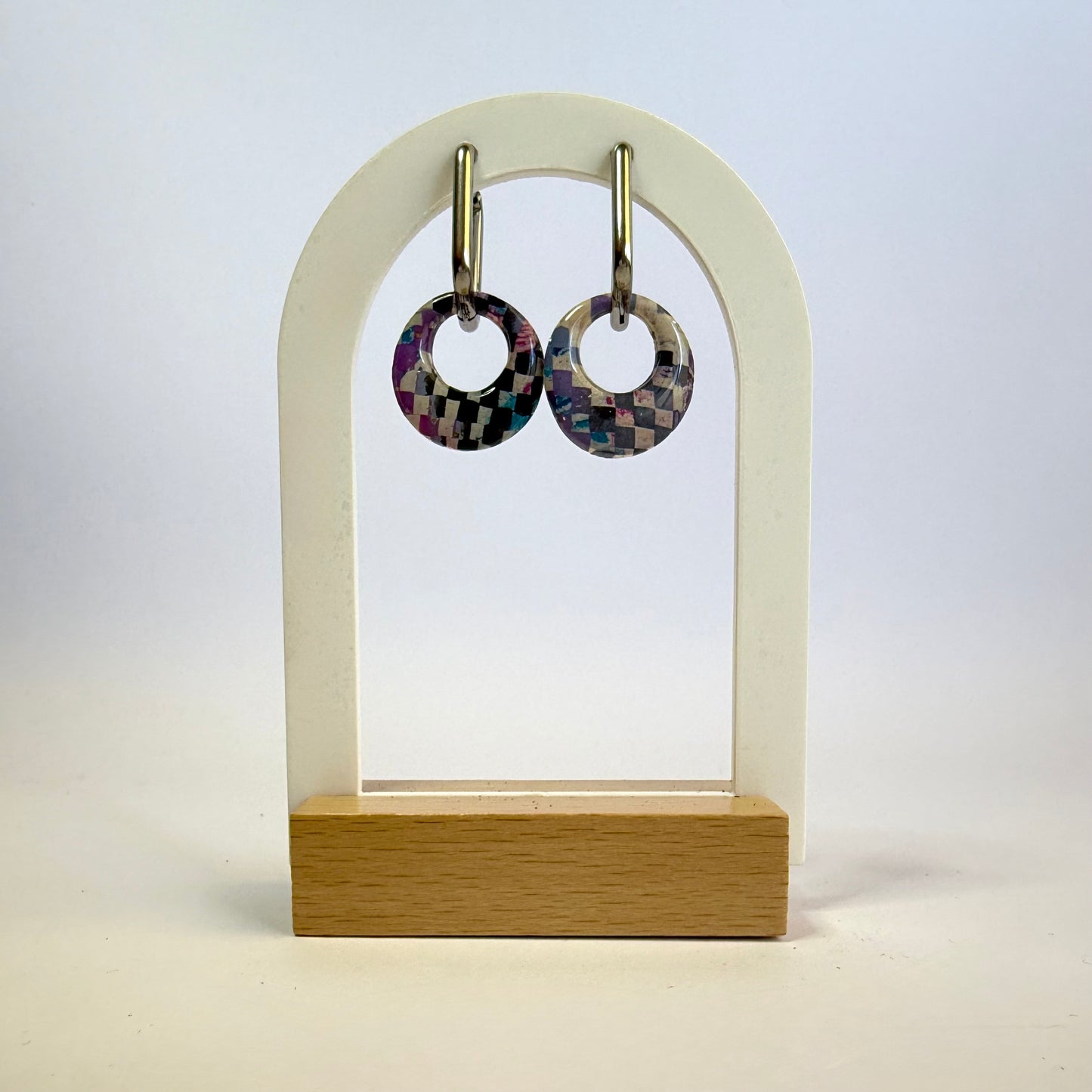A-mazed hoop dangles