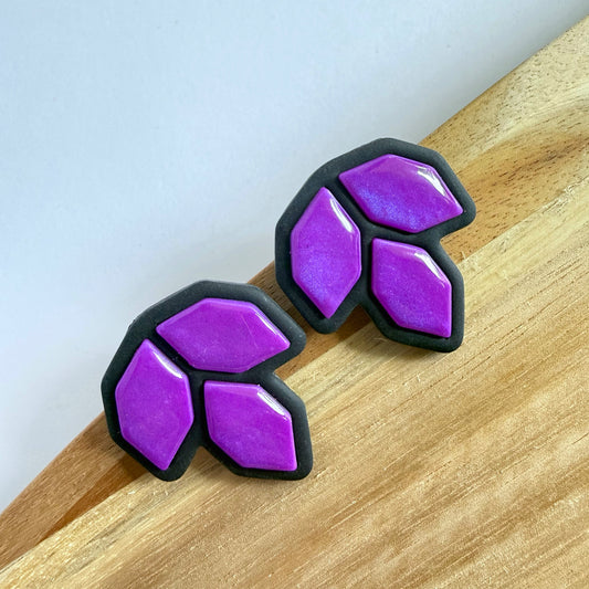 Quite Frankly purple extra statement studs