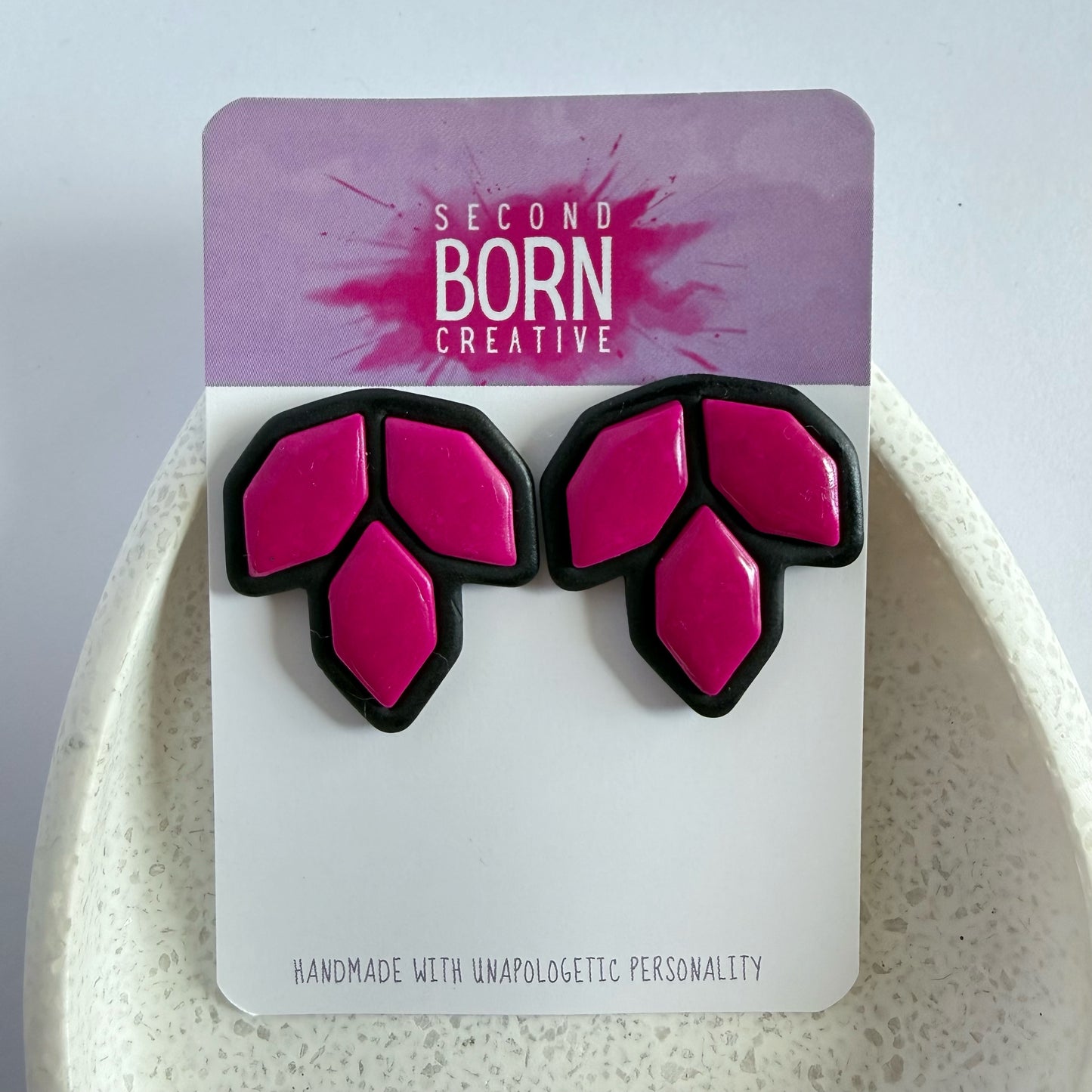 Quite Frankly pink extra statement studs
