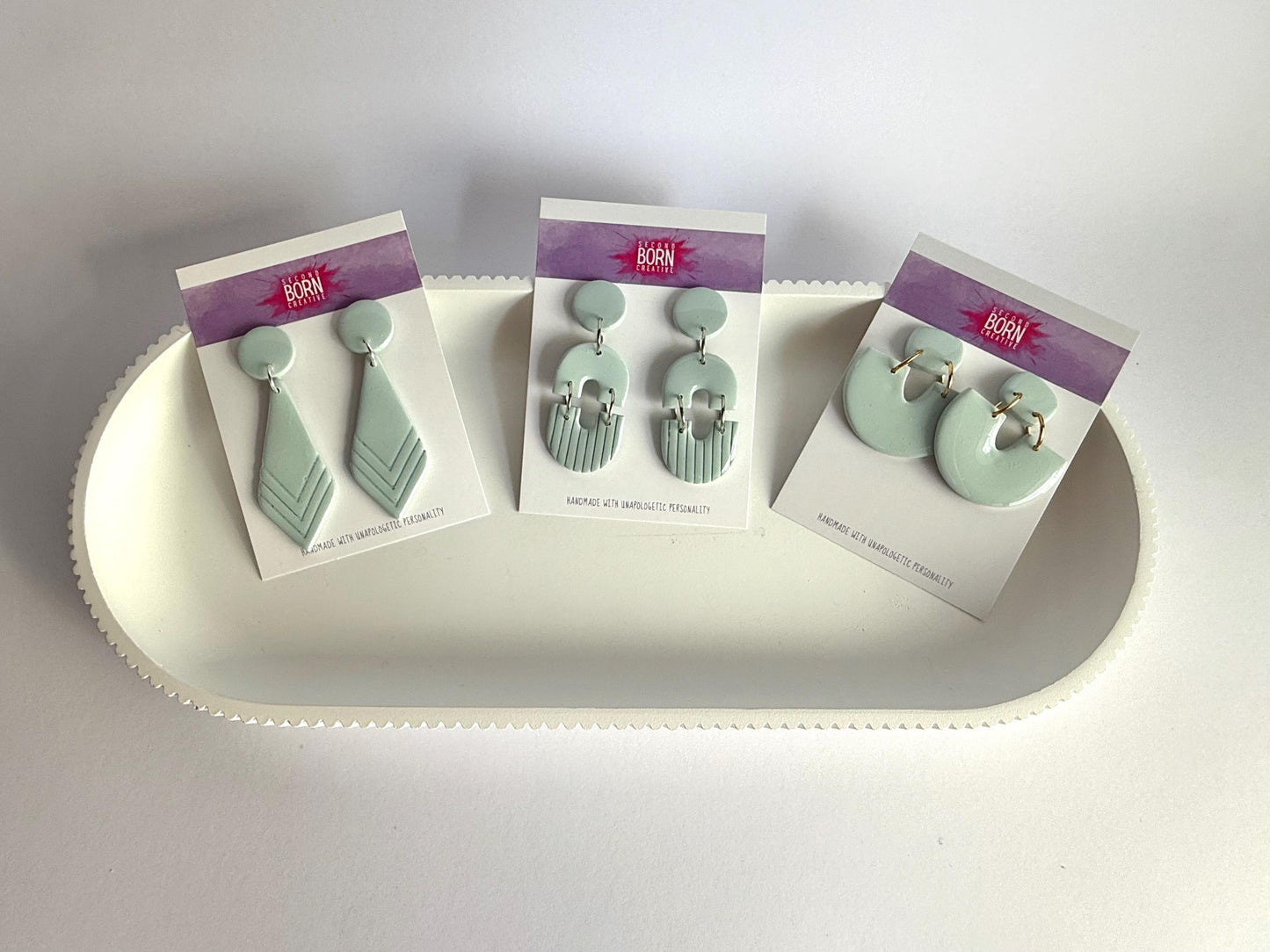 Feeling Blue-tiful medium stud drop earring - Second Born Creative