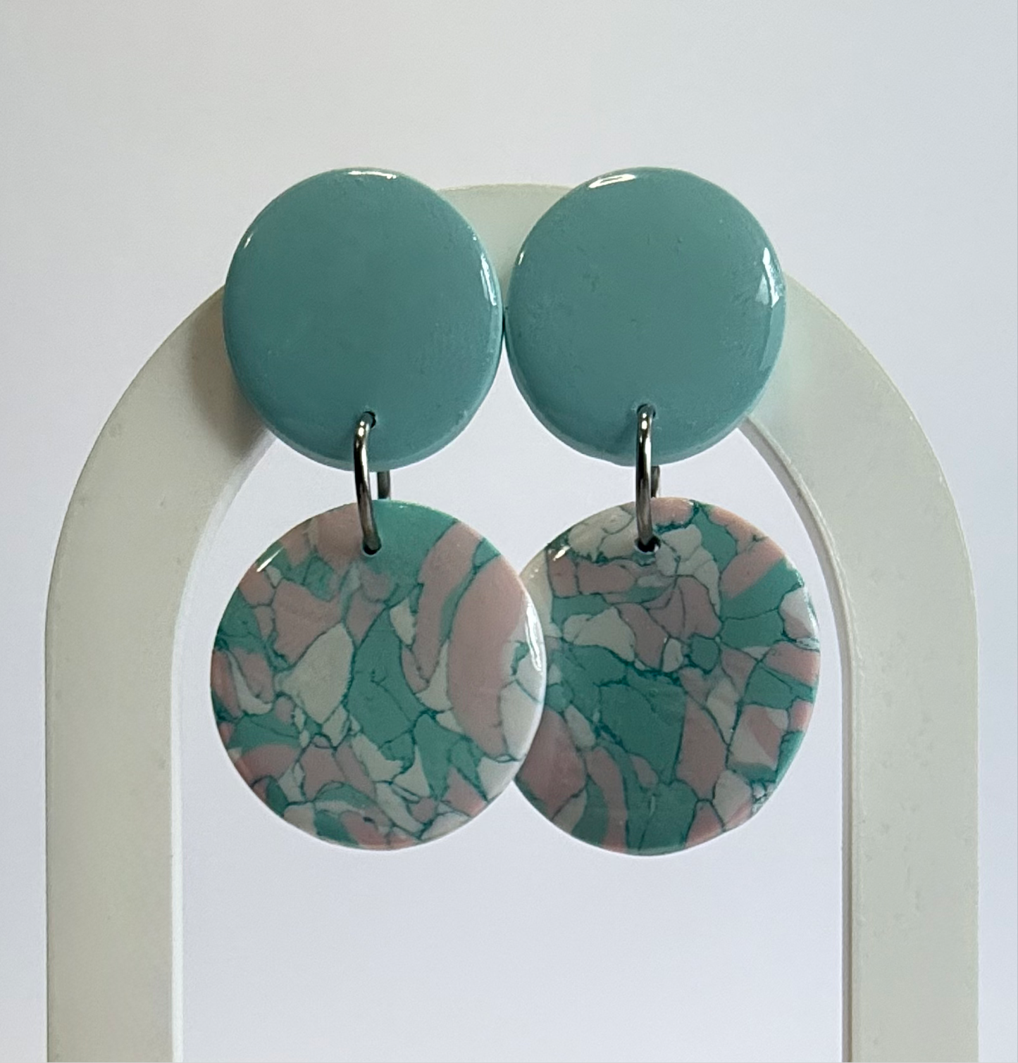Pastel Princess medium stud dangle earrings