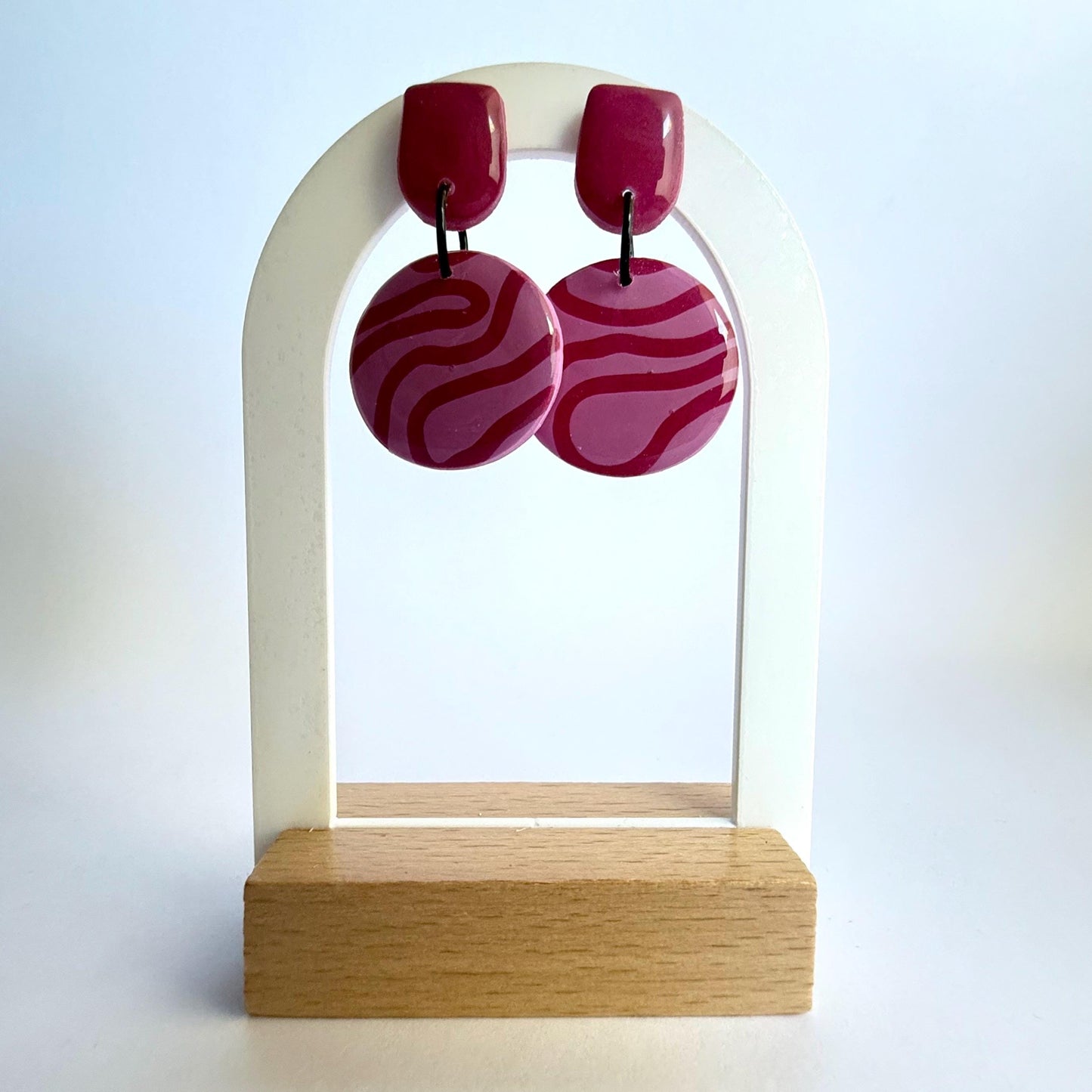 Musk Be Nice medium stud dangle earrings - squiggle - Second Born Creative