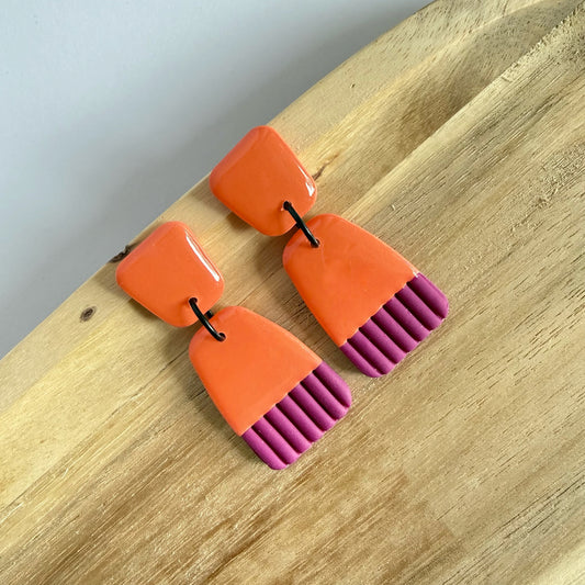 Bold Move orange magenta dangles