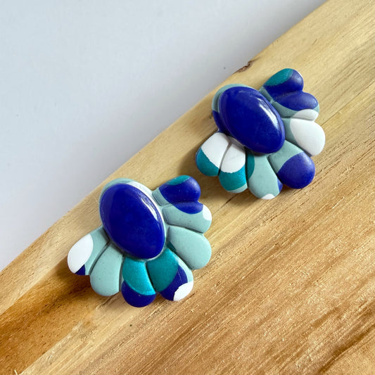 Not Today blue statement studs