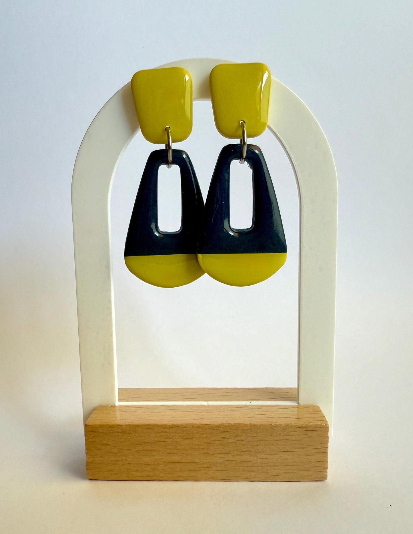 Summer Vibes two tone medium stud dangle earrings - Second Born Creative