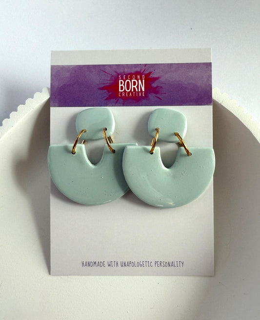 Feeling Blue-tiful medium stud drop earring - Second Born Creative