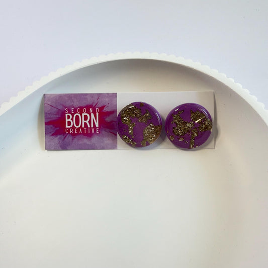 Fearless gold flake statement studs - Second Born Creative