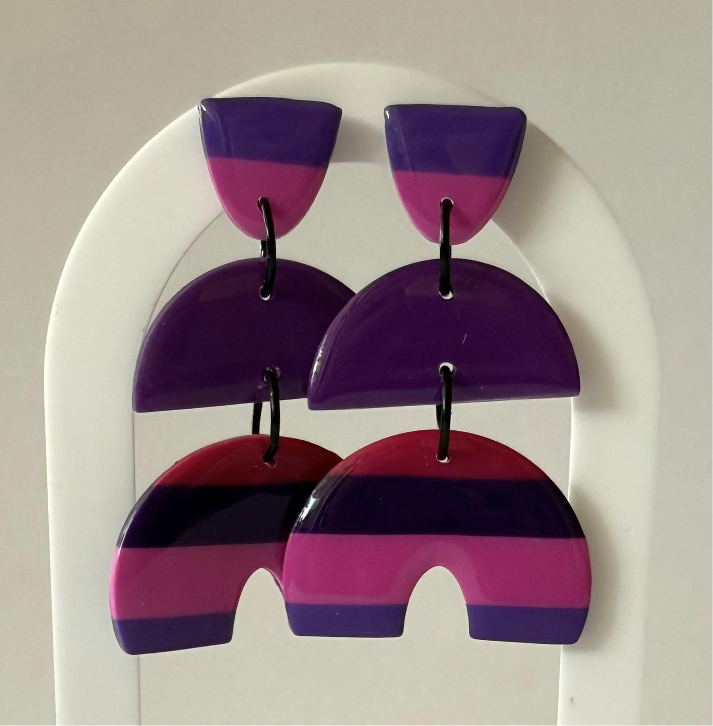 Punked! large stud dangle earrings - Second Born Creative