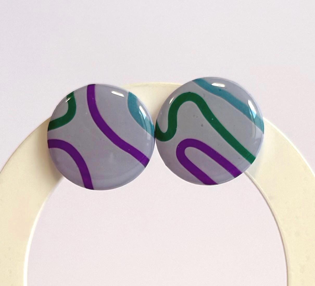 Get Your Squiggle On statement studs - Second Born Creative