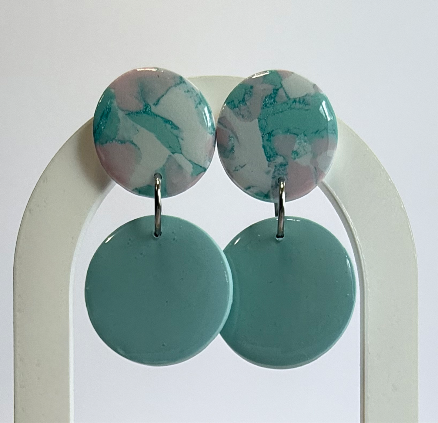 Pastel Princess medium stud dangle earrings