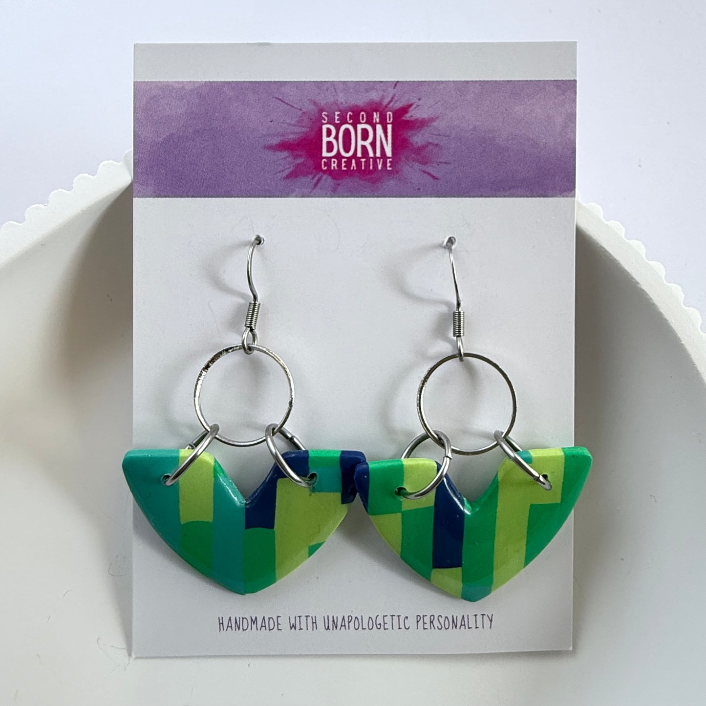 Build My Own World large hook dangle earrings with silver accent hoop