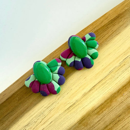 Joy Edit green extra statement studs