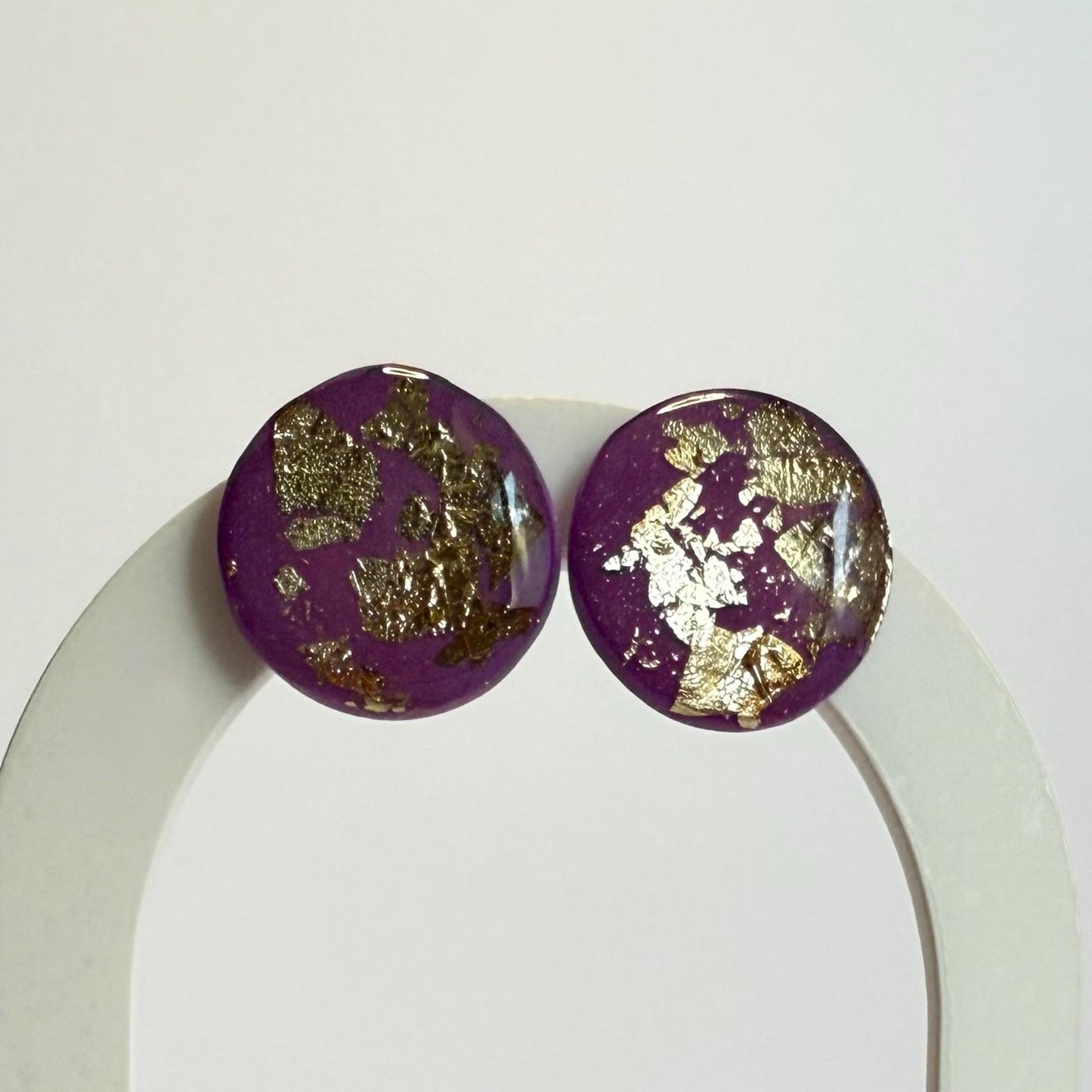 Fearless gold flake statement studs - Second Born Creative