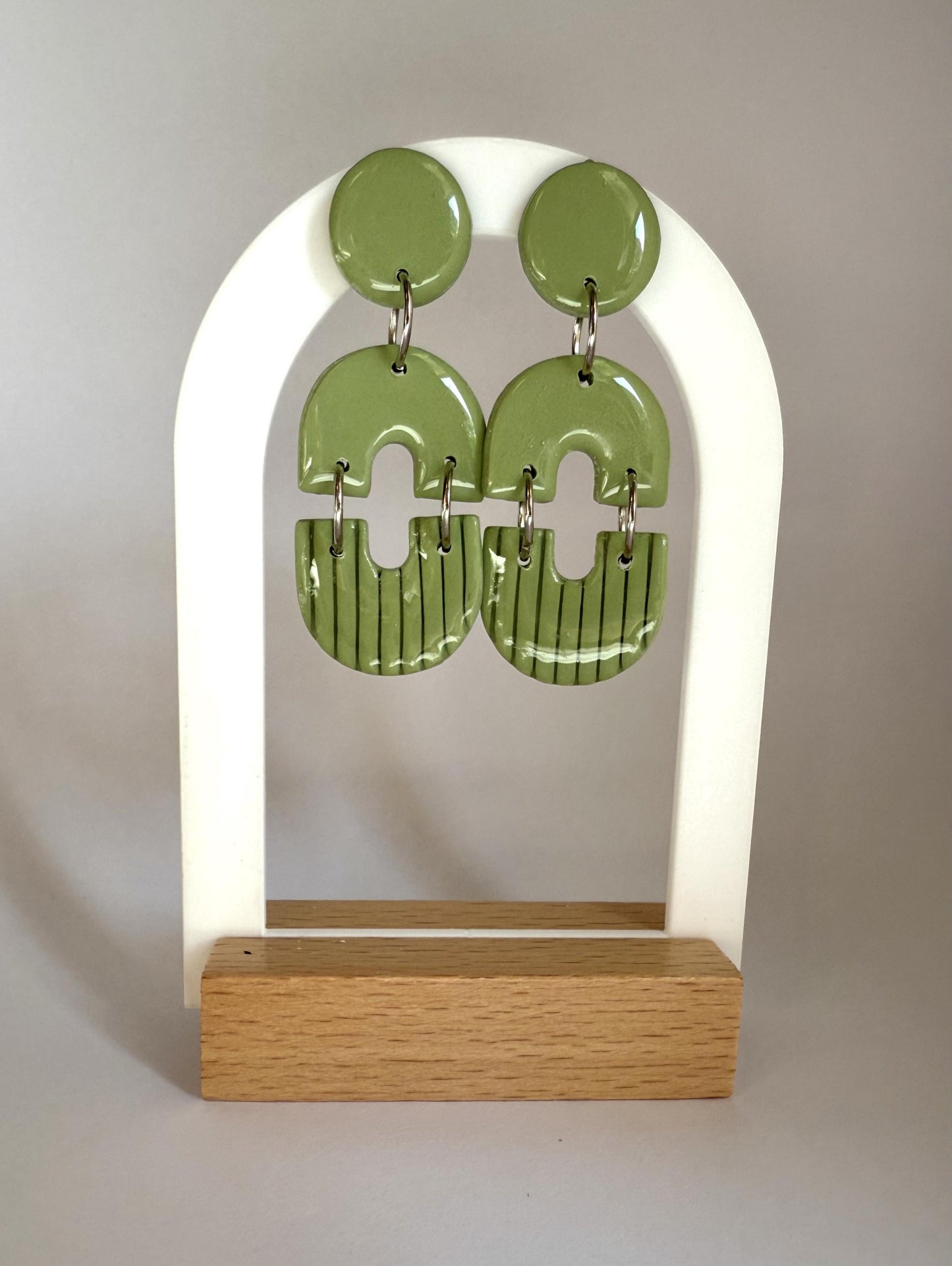 Double Rainbows! stud or hook dangle earrings - 5 colours - Second Born Creative
