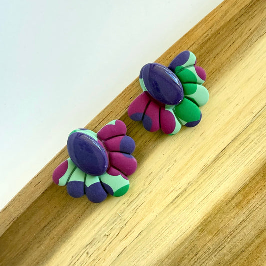 Joy Edit purple extra statement studs