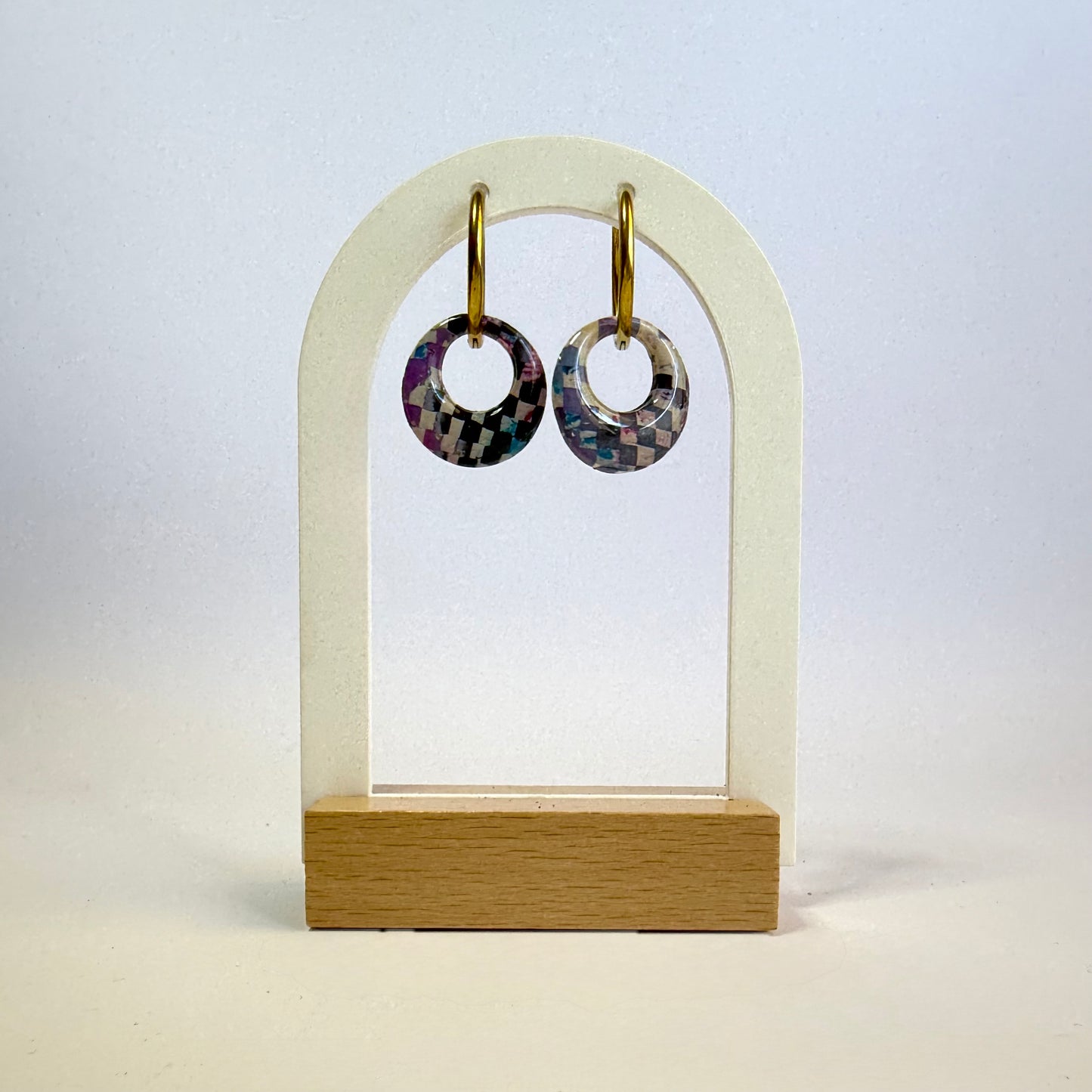 A-mazed hoop dangles