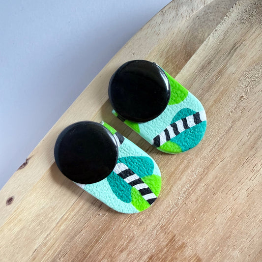 Green with Envy circle extra statement studs