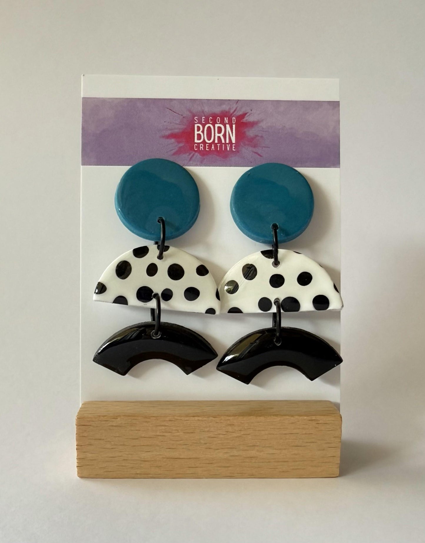 Never Change large stud dangle earrings - Second Born Creative