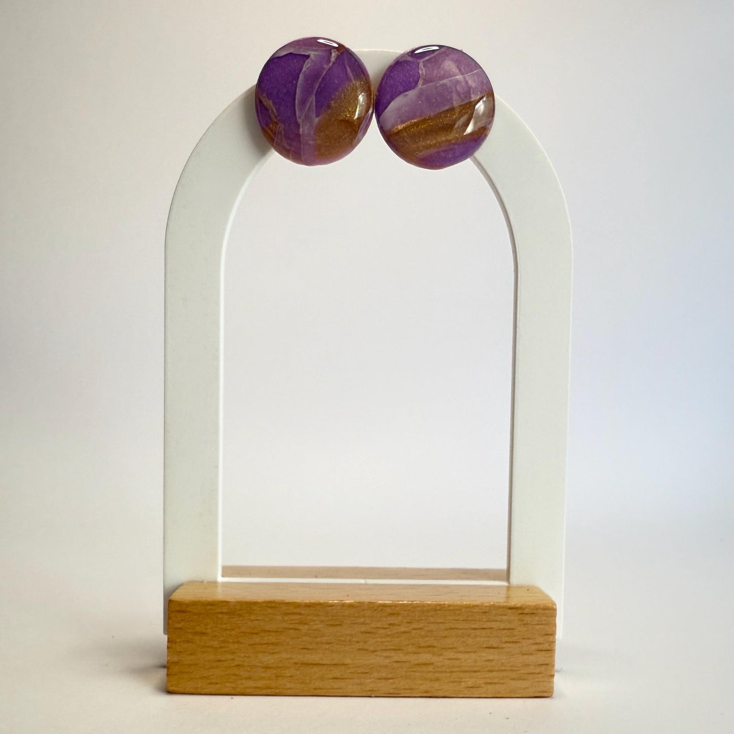 Fearless gold marble statement studs - Second Born Creative