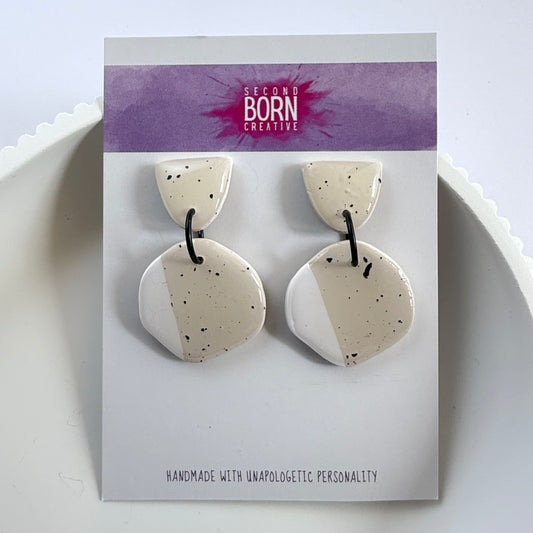 Light Earth petite stud dangle earrings - Second Born Creative