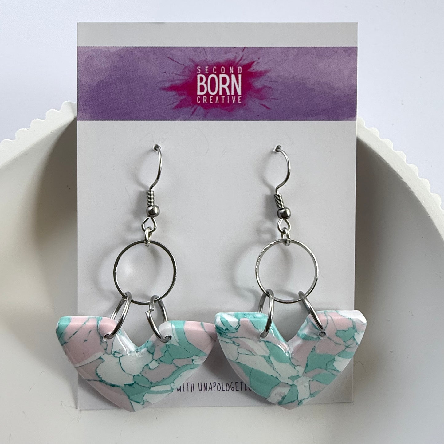 Pastel Princess large hook dangle earrings