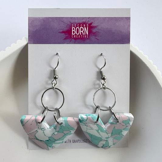 Pastel Princess large hook dangle earrings - Second Born Creative