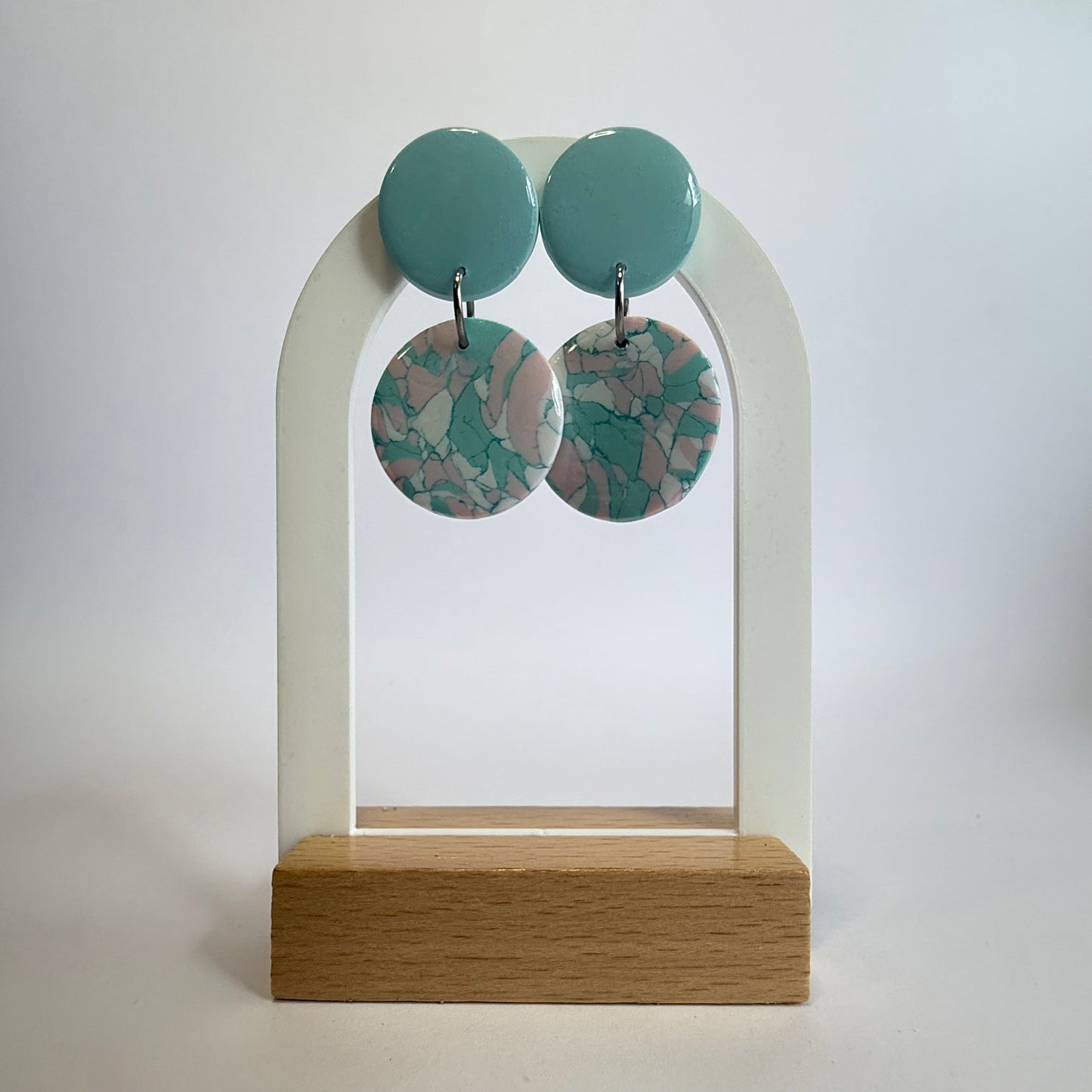 Pastel Princess medium stud dangle earrings
