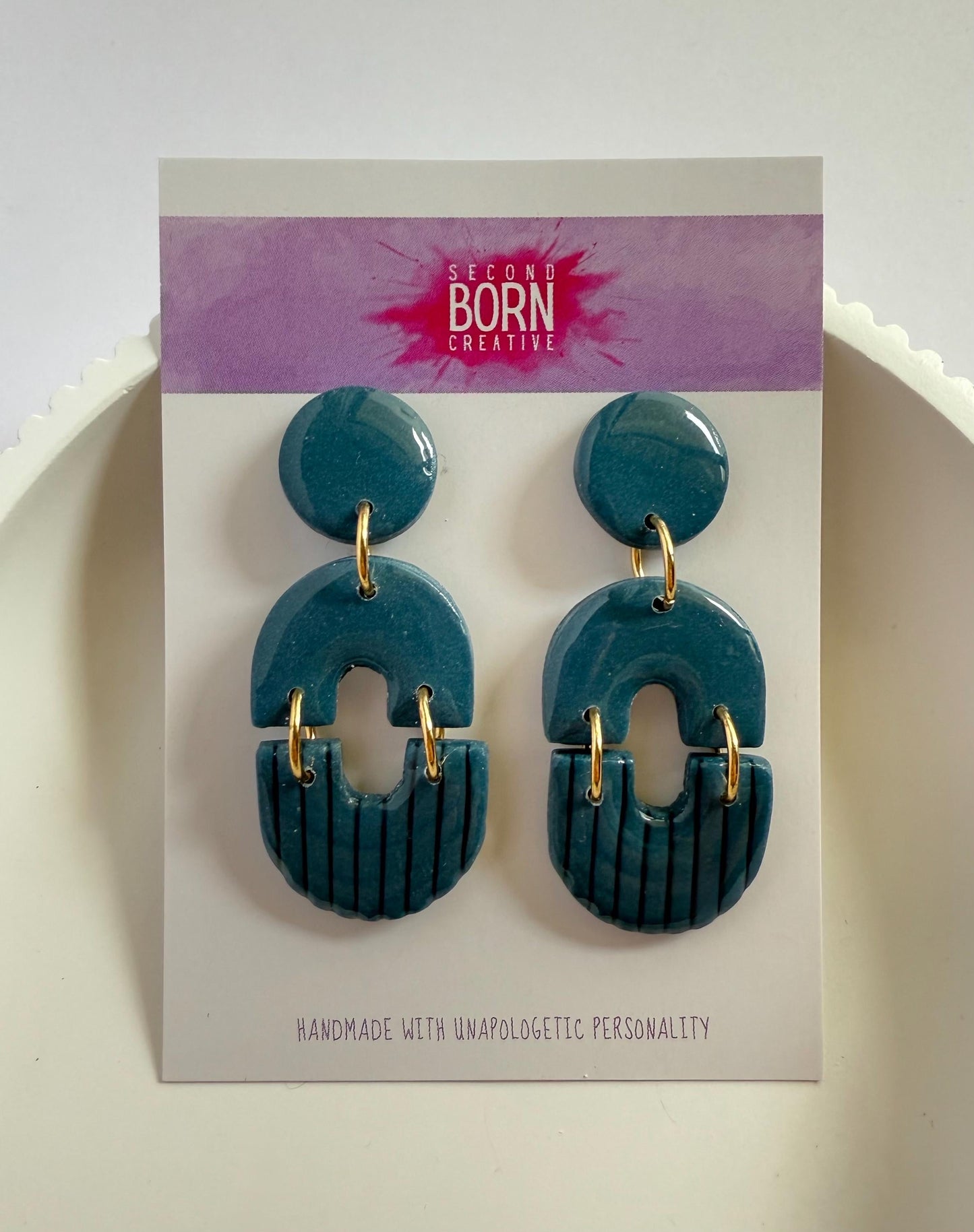 Double Rainbows! stud or hook dangle earrings - 5 colours