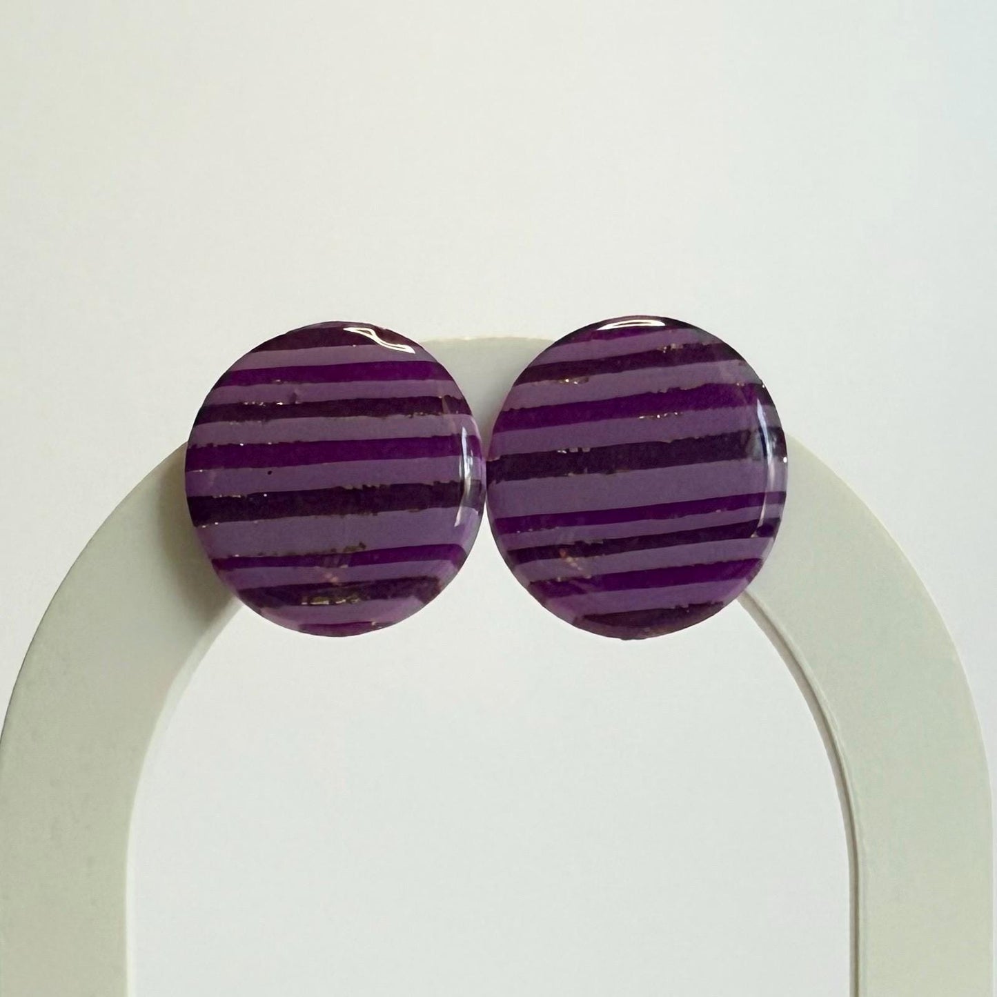 Fearless striped statement studs