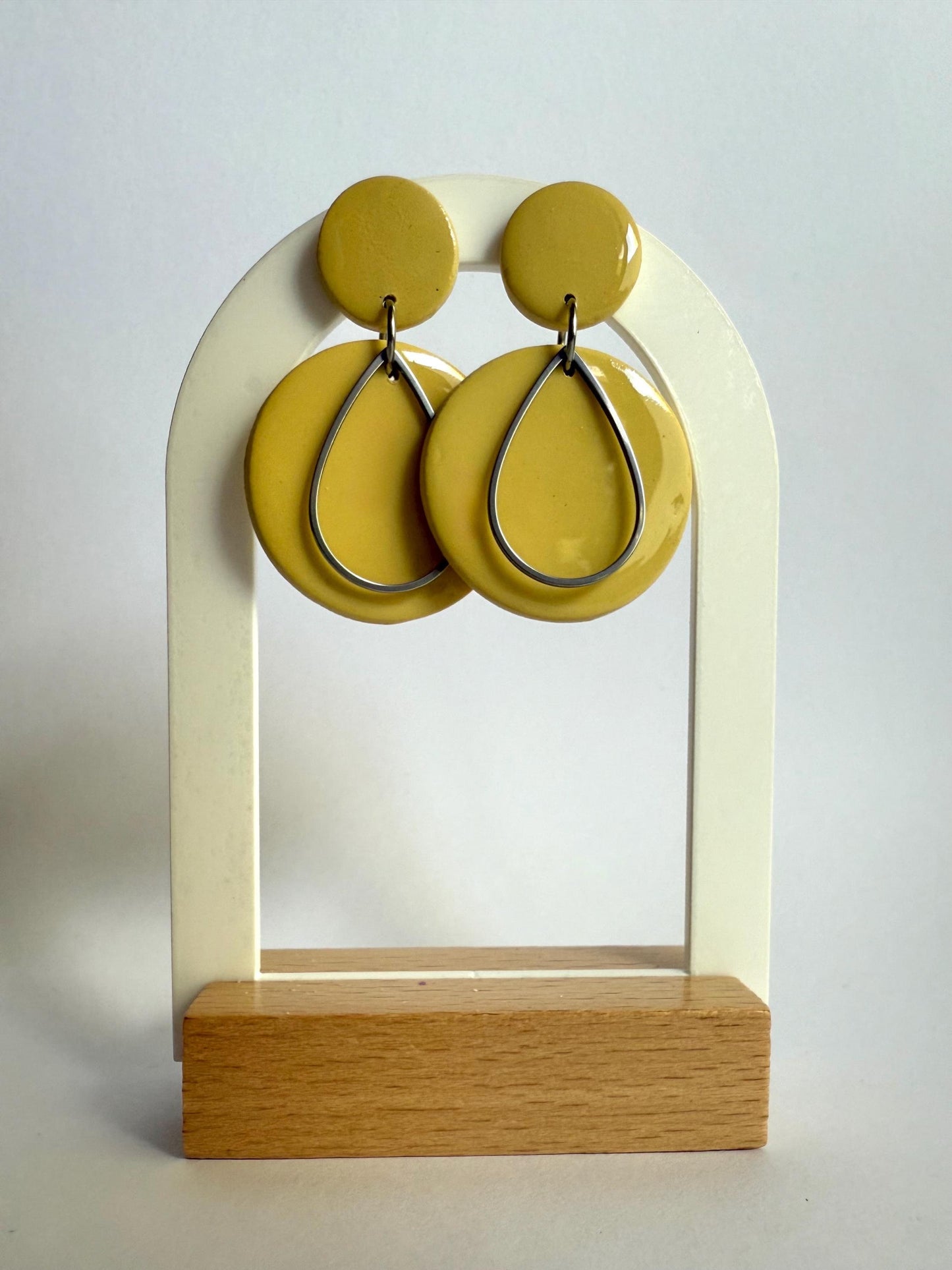 Must Be Seen medium stud dangle earrings with silver accent - Second Born Creative