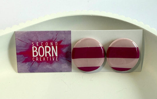 Musk Be Nice statement studs - striped or plain - Second Born Creative