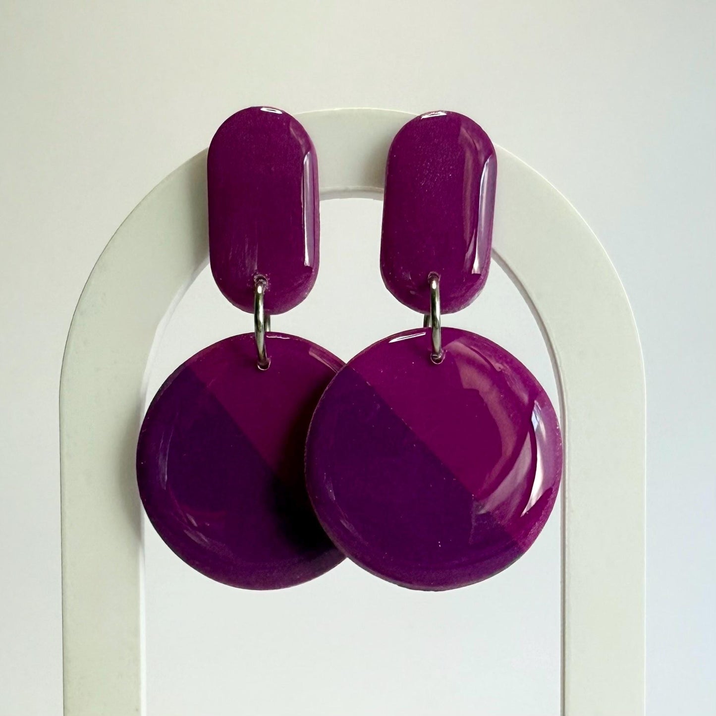 Fearless two tone stud dangle earrings - Second Born Creative