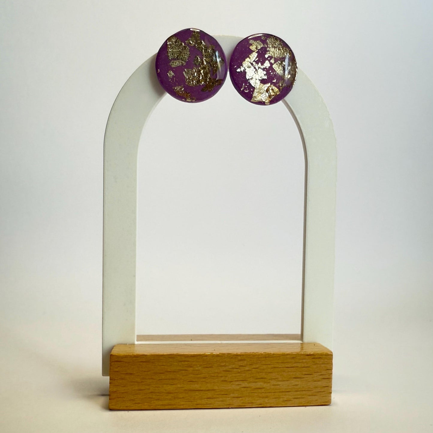 Fearless gold flake statement studs - Second Born Creative