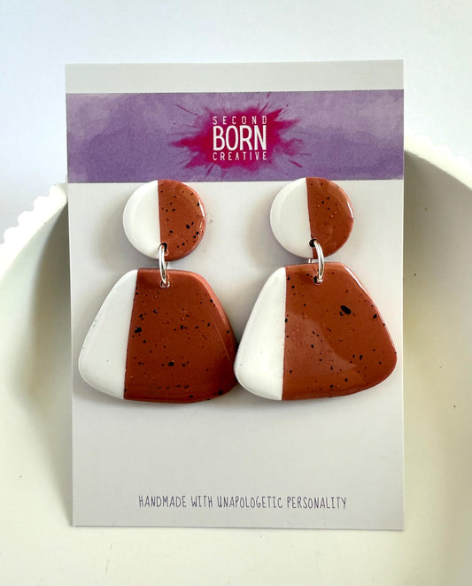 Down to Earth medium stud dangle earrings - Second Born Creative