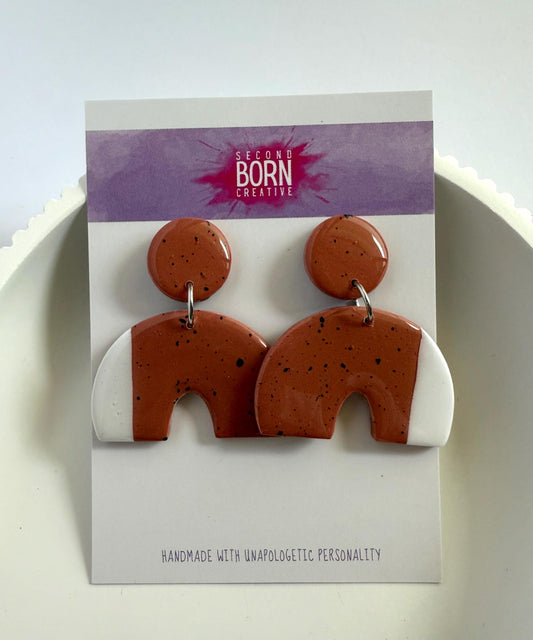 Down to Earth medium stud dangle earrings - Second Born Creative