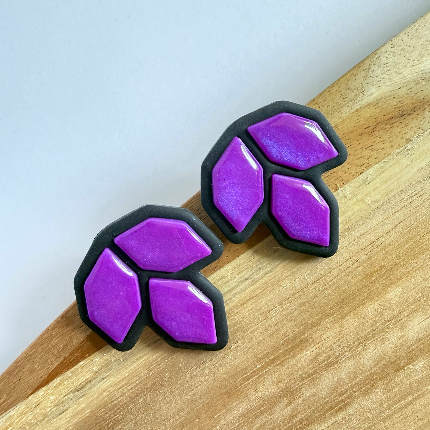 Quite Frankly purple extra statement studs