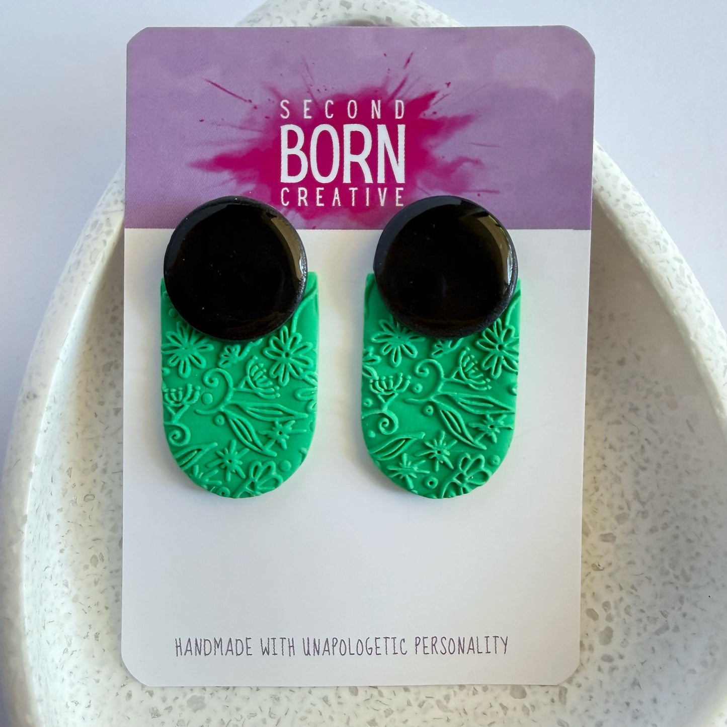 Bloom with Intent statement studs (one pair only!)