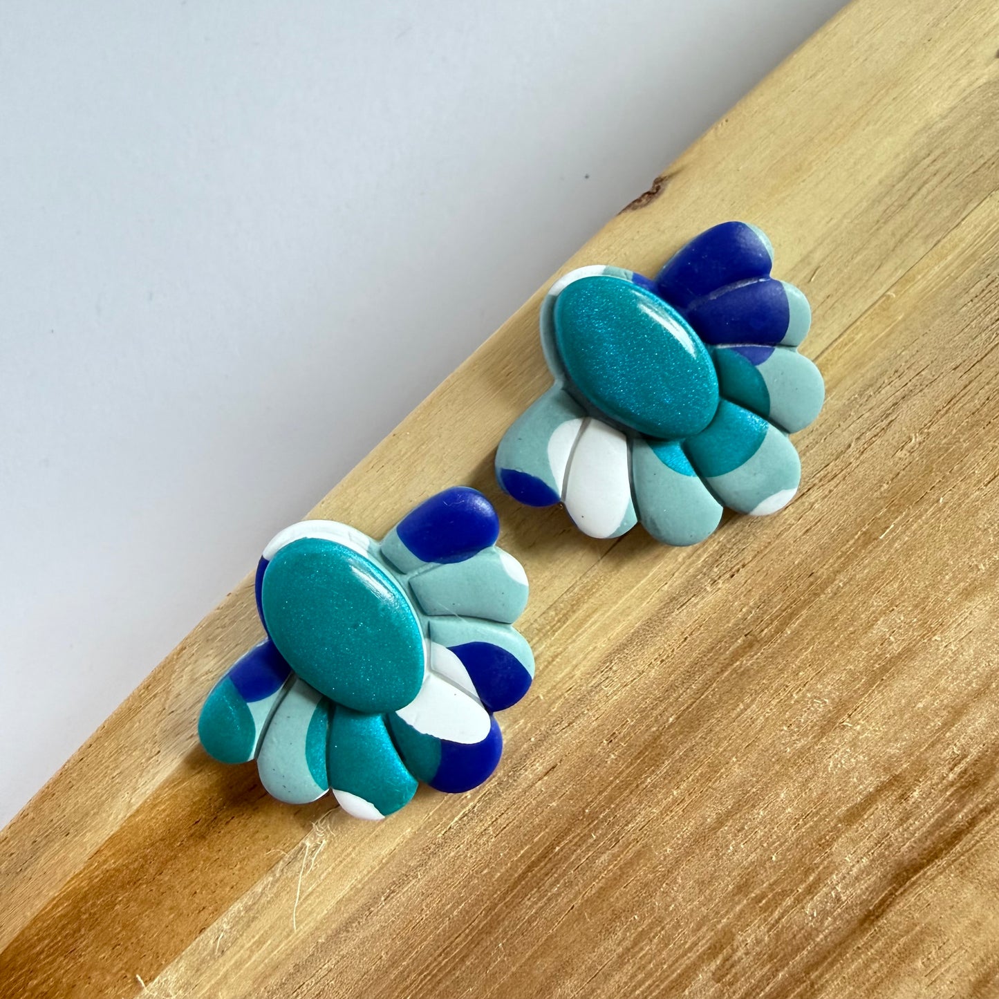 Not Today teal extra statement studs