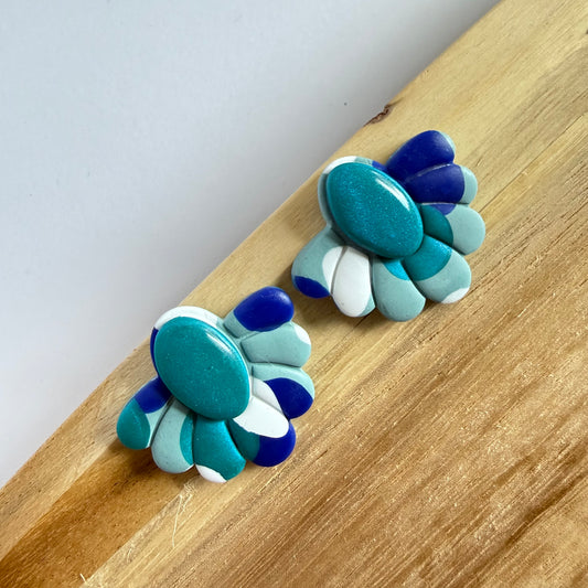 Not Today teal extra statement studs