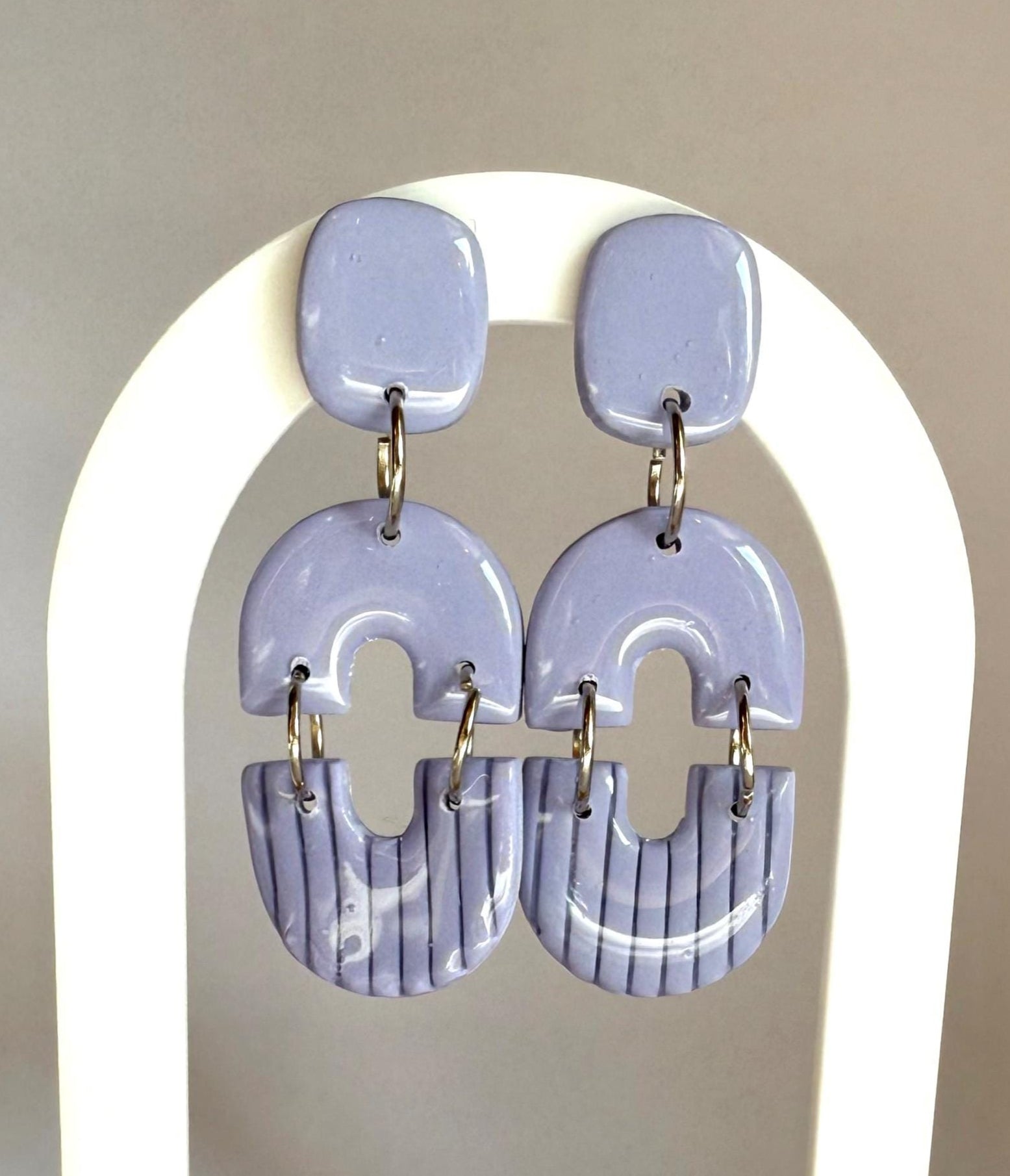 Double Rainbows! stud or hook dangle earrings - 5 colours - Second Born Creative