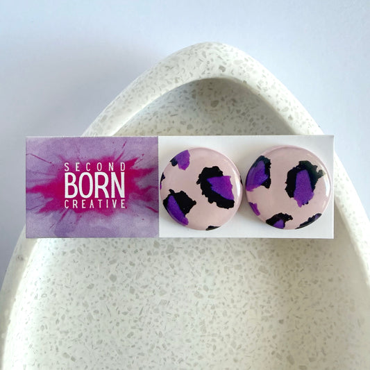 Lazy Leopard statement studs
