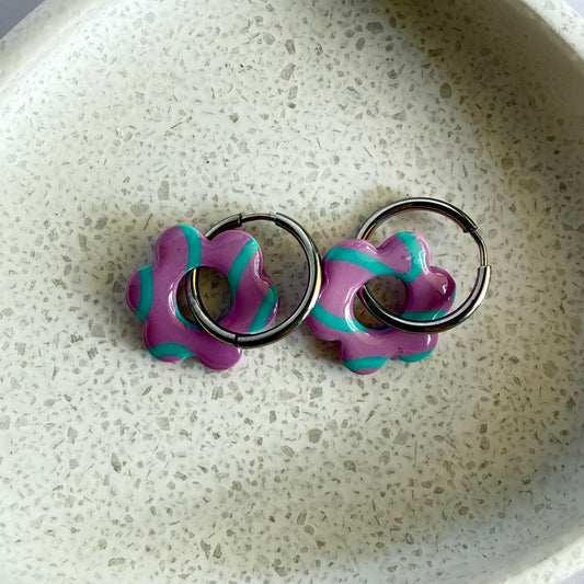 Mrs Squiggle hoop dangles