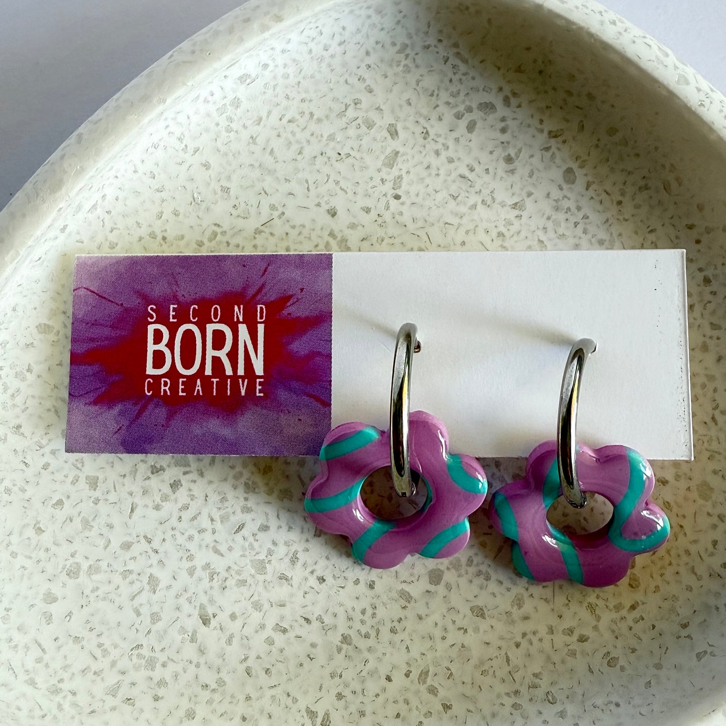 Mrs Squiggle hoop dangles