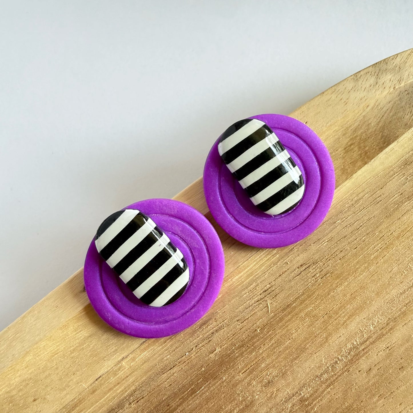 Purple Halo extra statement studs