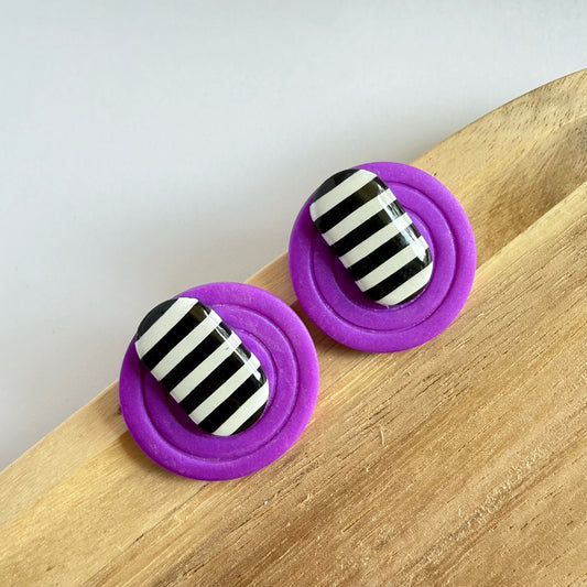 Purple Halo extra statement studs