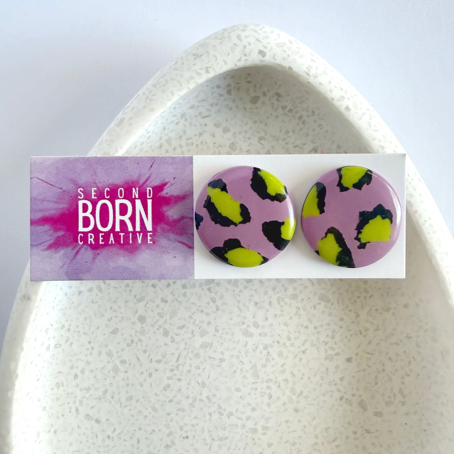 Super Leopard statement studs