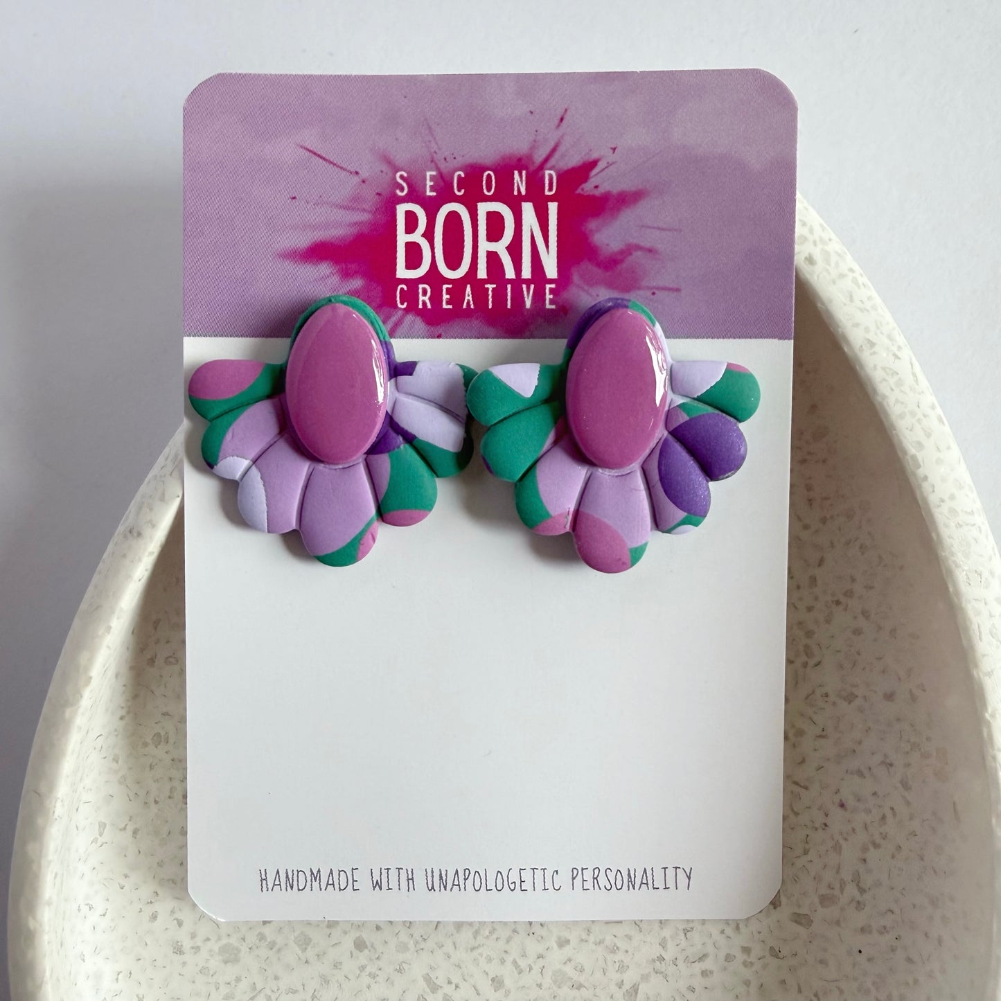 Forever mauve extra statement studs