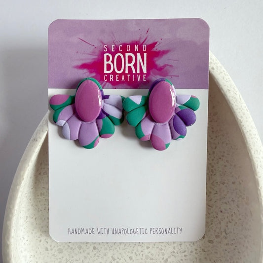 Forever mauve extra statement studs