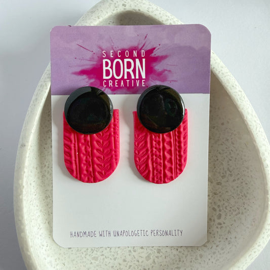 Bloom with Intent extra statement studs (Pink)